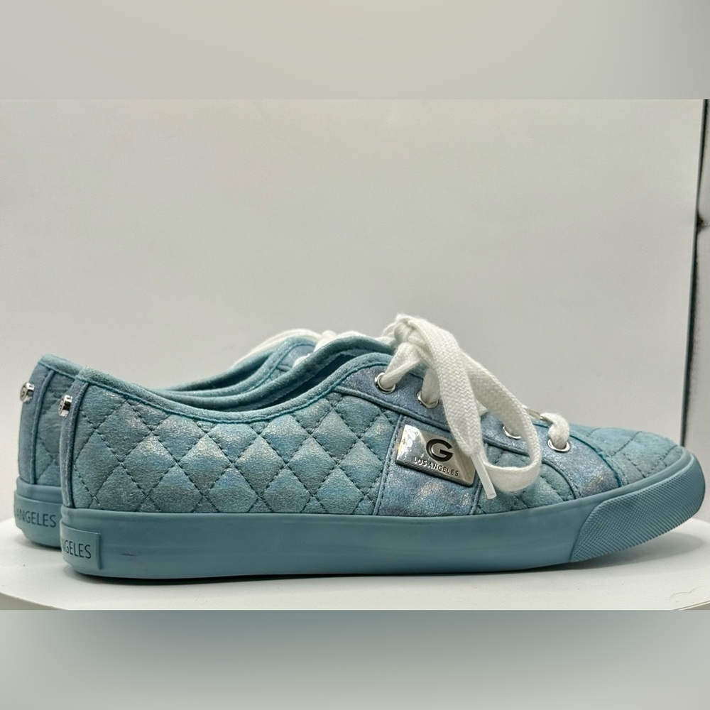 GBG‎ Los Angeles Women’s Quilted Sneakers Size 7.5 Blue Metallic Casual Shoes - Picture 6 of 10